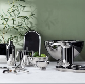 Georg Jensen Manhattan Cocktail Shaker – Mirror Polished Stainless Steel, 0.75L, Art Deco Style